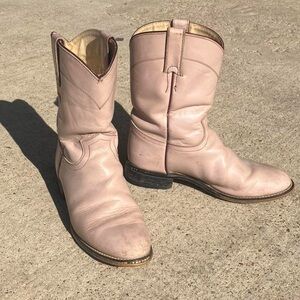 Vintage Pearl Pink Justin Laredo Roper Boots size 7.5